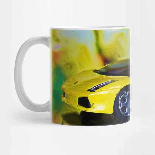 Surreal Yellow Sports Car by DeVerviers